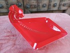 Vintage Mid Century Modern Mcm Bright Orange Dragon Head Ceramic Ashtray Gold