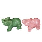 2 Pack Tiny Crystal Elephant Figurines 2 Inch Jade Carved Statues Home Office