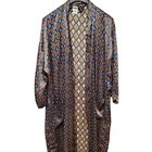 Vintage Reckless 100  Silk Smoking Robe Multicolor One Size