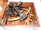 Antique 1919 C  Plath Hamburg Germany Sextant Nautical In Wood Box