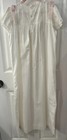 Vintage Marina Paris Girls Size 10 White Cotton lace Dotted Long Nightgown dress