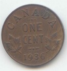 Canada 1936 Canadian Penny Pennies One Cent 1c Exact Coin King George V
