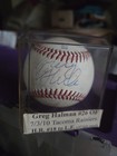 Greg Halman R i p  Game Used Home Run Baseball  18 7 3 10 Autographed Mariners