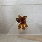Vintage Amber Colour Murano Glass Elephant With Tusks Trunk - Good Condition 