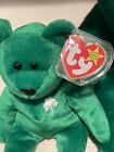 Ty Beanie Buddies Babies Erin Green Bear 1997   1998 With Hang Tags Errors New