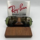 Vintage Ray Ban B l  Rb3 Green 58mm Black Aviator Sunglasses Nos