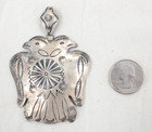 Vtg Large Native American Silver Double Headed Thunderbird Pendant 25 Grams