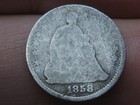 1858 P Seated Liberty Half Dime- Philadelphia  About Good Details