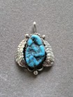 Vintage Native American Sterling Silver Turquoise Pendant