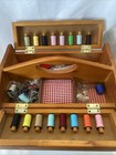Singer Sewing Box - Small Wooden Travel - Vintage New - W thread   Notions