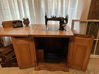 Goodrich Improved No  2 Antique Treadle Sewing Machine Cabinet   Attachments