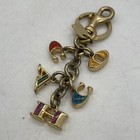 Coach Enamel Letters Key Chain Ring Bag Purse Charm Charm Glitter Pendent