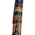 Wooden Mask Hand Carved Primitive Indonesian Solid Wood Hand Painted 38 x6    Vtg