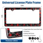 Forged Carbon Fiber Red Flecks License Plate Frame Fit Dodge Charger Hellcat Srt