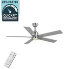 Hampton Bay Zandra 52  Integrated Led Brushed Nickel Ceiling Fan W remote 92380