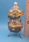 Keren Kopal Light Blue Faberge Egg With Horse Carousel E1131 Crystals 2015