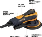 Maxxt Electric Brushless Orbital Sander With Two Backing Plates For Woodworking
