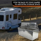 49 Inch Aluminum 5 Bar Truck Trailer Tongue Tool Box Waterproof Lock Keys Silver