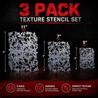 Lime Line 3-piece Airbrush Texture Stencil Set - Reusable Spray Paint Templates