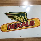 Vtg Dekalb Seed Corn Metal Advertising Sign 16   x24    Double Sided - Estate Find 