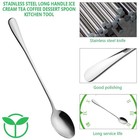 10 Piece Long Handle Iced Tea Spoon  Stainless 7 5 1 2 0 15 Inches  Silver