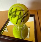 Andre Agassi Signed Autographed Wilson Us Open Tennis Ball W  Glass Display Case