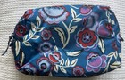 Vera Bradley Large Cosmetic Bag Bubbly Flowers Blue Floral Makeup Travel Case