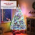 6 7 5ft Prelit Artificial Christmas Tree  lights Snow Flocked Xmas Tree Holiday 
