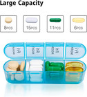 Daviky Pill Organizer 4 Times A Day - Pill Box 7 Day  Large Weekly Medicine Pill