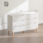 6 Drawer Dresser For Bedroom  Fluted Chest Of Drawers  White