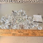 Lot Vintage Clear Glass Round Swirl Ball Marble Buttons Art Deco Faceted