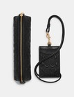Coach Boxed Pencil Case Id Lanyard Set In Signature Leather  nwt  Black Cf467