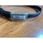 Vtg Brighton Classics 40123 Belt Black Leather Silver Buckle Woman   s Sz M L 32