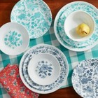 The Pioneer Woman By Corelle 12-piece Dinnerware Set Teal Blue Service For 4