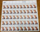 1355 Walt Disney Mint Sheet Of 50 Vf Nh Cent Stamps 1968 