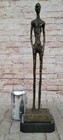 Standing Tall Man Gia Stick Figurine Bronze Sculpture Marble Base Statue Decor