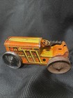 Vintage Marx Tin Litho Bulldozer Wind-up Toy Orange Tractor Works  Missing Track