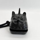 Japanese Antique Vintage Bronze Bell Amulet Shishi Lion Mask Signed  1960   s