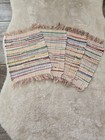 Rag Rug Fringe Chindi Eclectic Boho Dining Placemats - Set Of 4