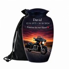 Personalized Motorcycle Cremation Urn  Ashes  Biker Memorial Urn 10 Inch