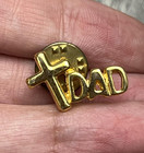 Christian Cross Dad Gold Tone Lapel Pin Small Religious Tie Tack Brooch Gift