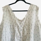 Ilese Steven   s Vintage Cotton Nightgown 3x White Sleeveless Ruffled Pockets