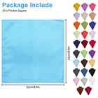 30pcs Men s Satin Silk Pocket Squares  Assorted Solid Hankies  For Wedding Party