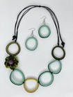 Handmade Tagua Nut Set Necklace And Earrings 