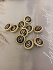 Lot Of 10 Small Gucci Buttons 16 Mm Gold Tone Gg Designer Button Replacement 