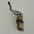 Vtg Brass Kaleidoscope Necklace Mini Optical Toy Glass Beads Pendant Has Patina