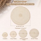 4 Pcs Round Woven Placemats  11 8  Braided Placemat  Beige