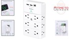 12 Outlet Surge Protector Wall Mount Usb Power Strip Home Office Hotel White