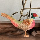 Set Of 2 Hand Carved Wood   Painted Bird Christmas Ornaments Pheasant Quail 1998
