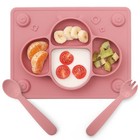 Suction Plates For Baby Placemat Spoon Fork Set For Toddlers  Silicone Baby P   